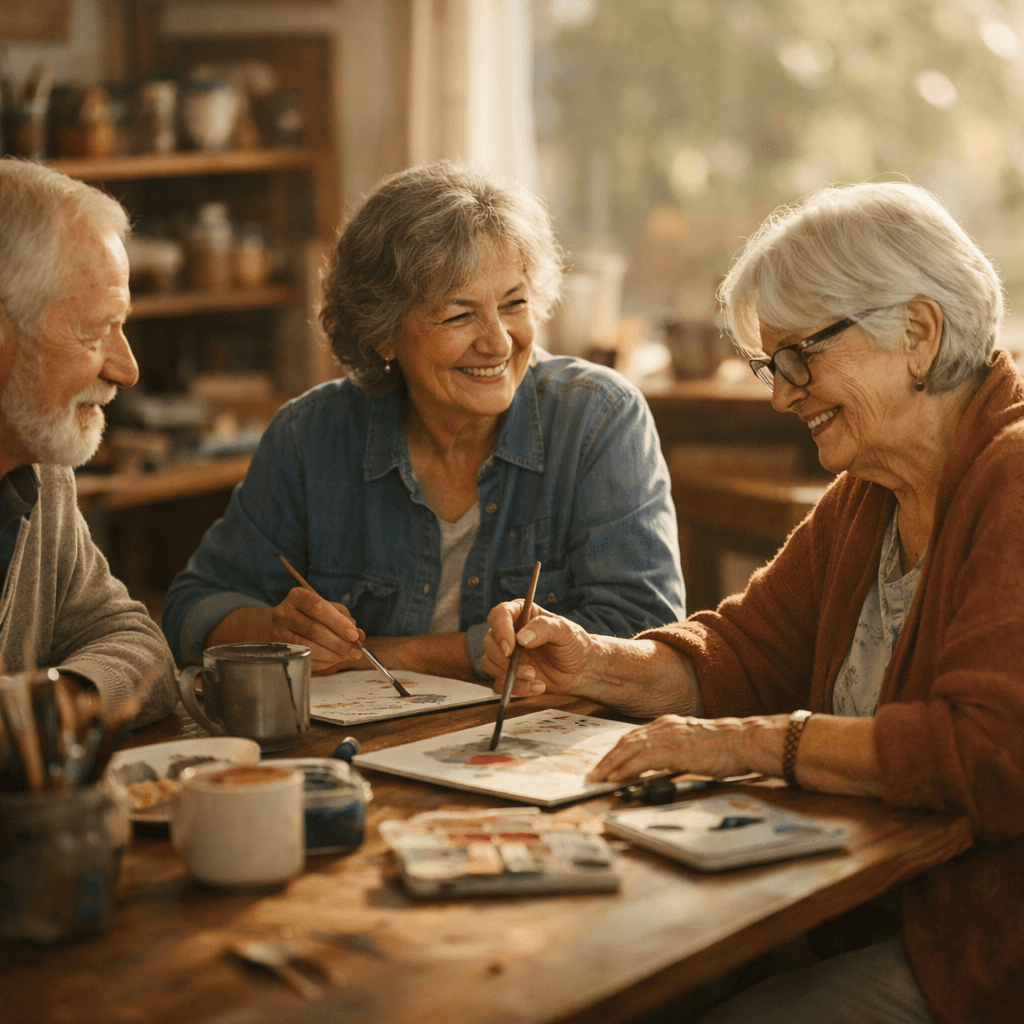 Ouderen samen tijdens een ontspannen activiteit