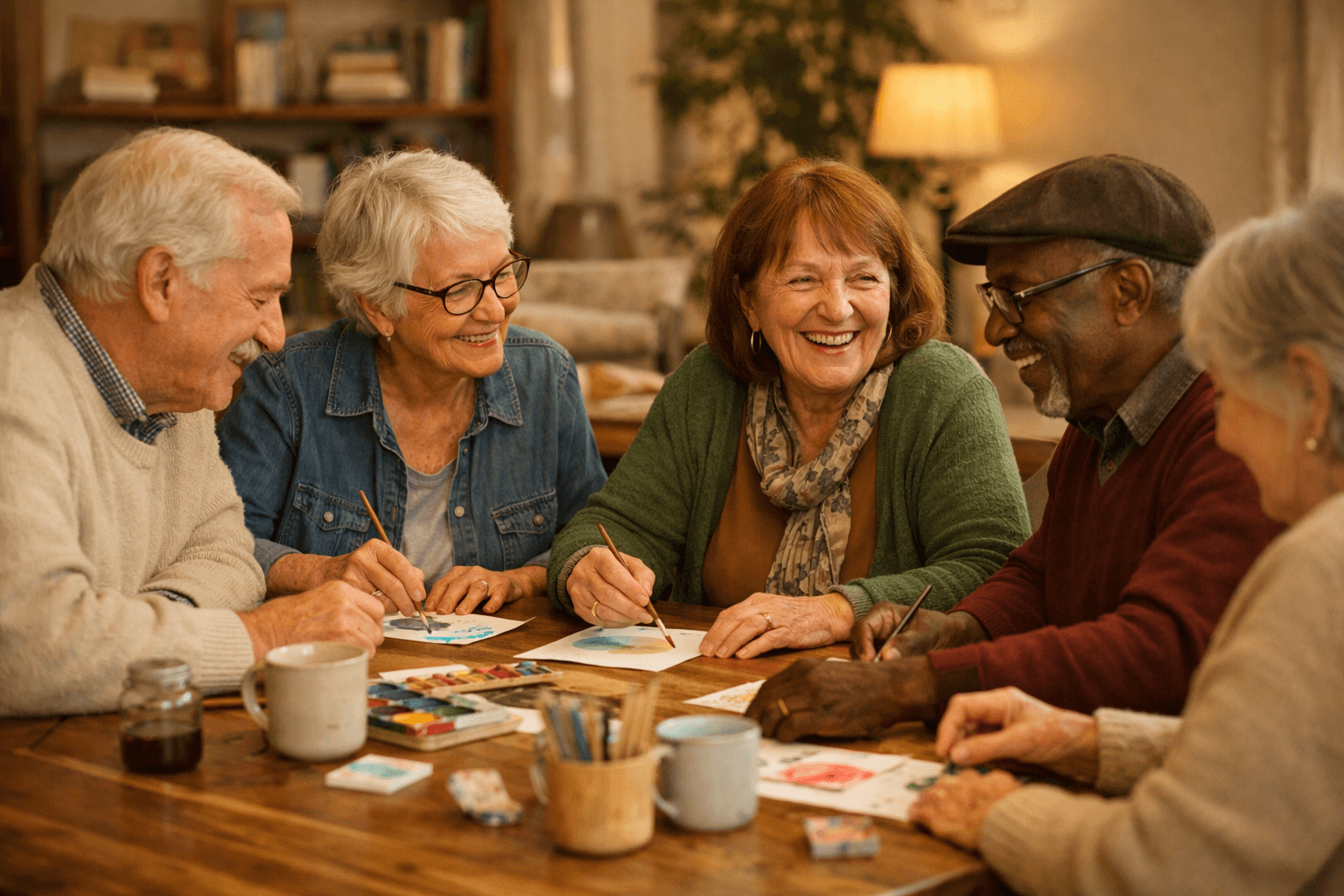 Ouderen samen tijdens een gezellig uitje